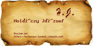 Holéczy József névjegykártya